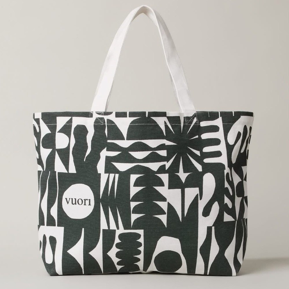 Vuori Large Canvas Tote Bag Exclusive Gift Oversized All Over Print Black White